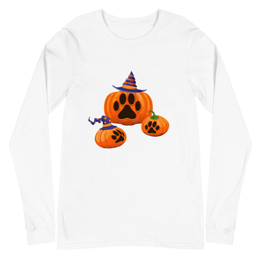 Paw Print Pumpkin Woman's Long Sleeve Tee