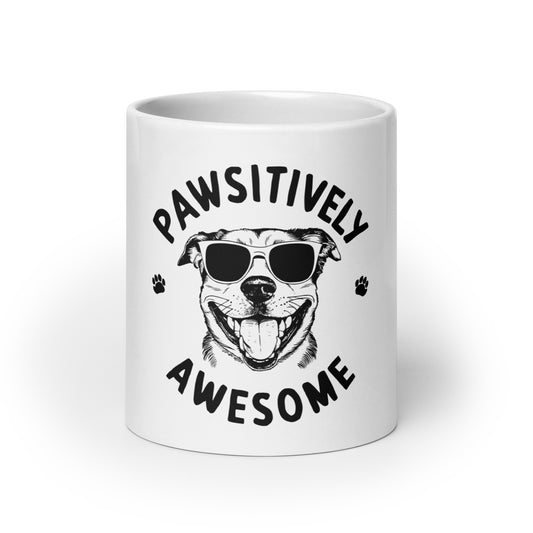 Pawsitively Awesome White Glossy Mug