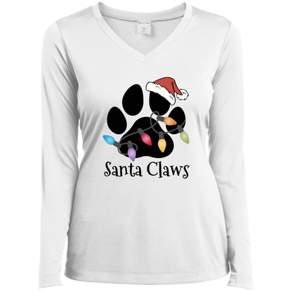 Santa Claws - Ladies Long Sleeve V-Neck
