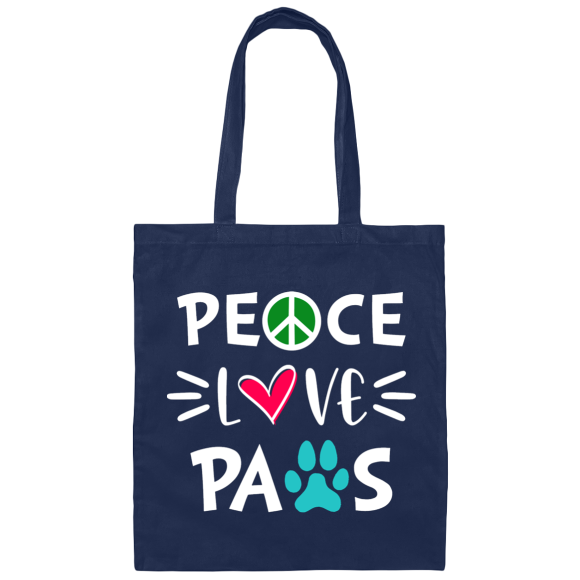 Peace Love Paws -  Canvas Tote Bag