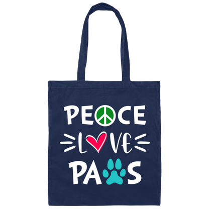 Peace Love Paws -  Canvas Tote Bag