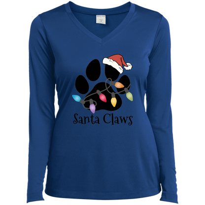 Santa Claws - Ladies Long Sleeve V-Neck