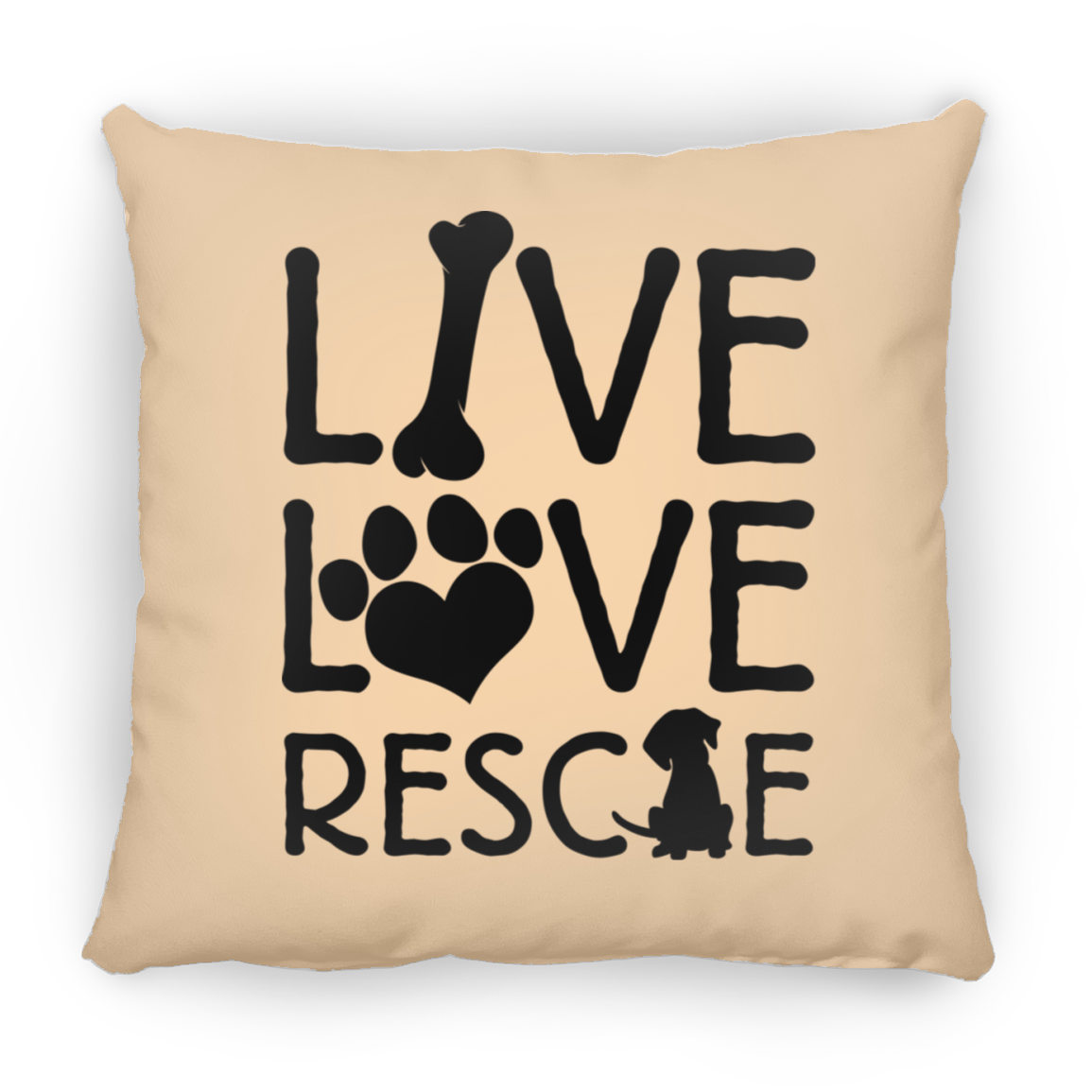 Live Love Rescue - Medium Square Pillow