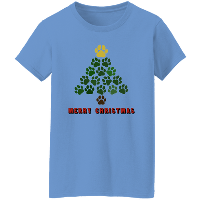 Christmas Tree Paws - Ladies T-Shirt