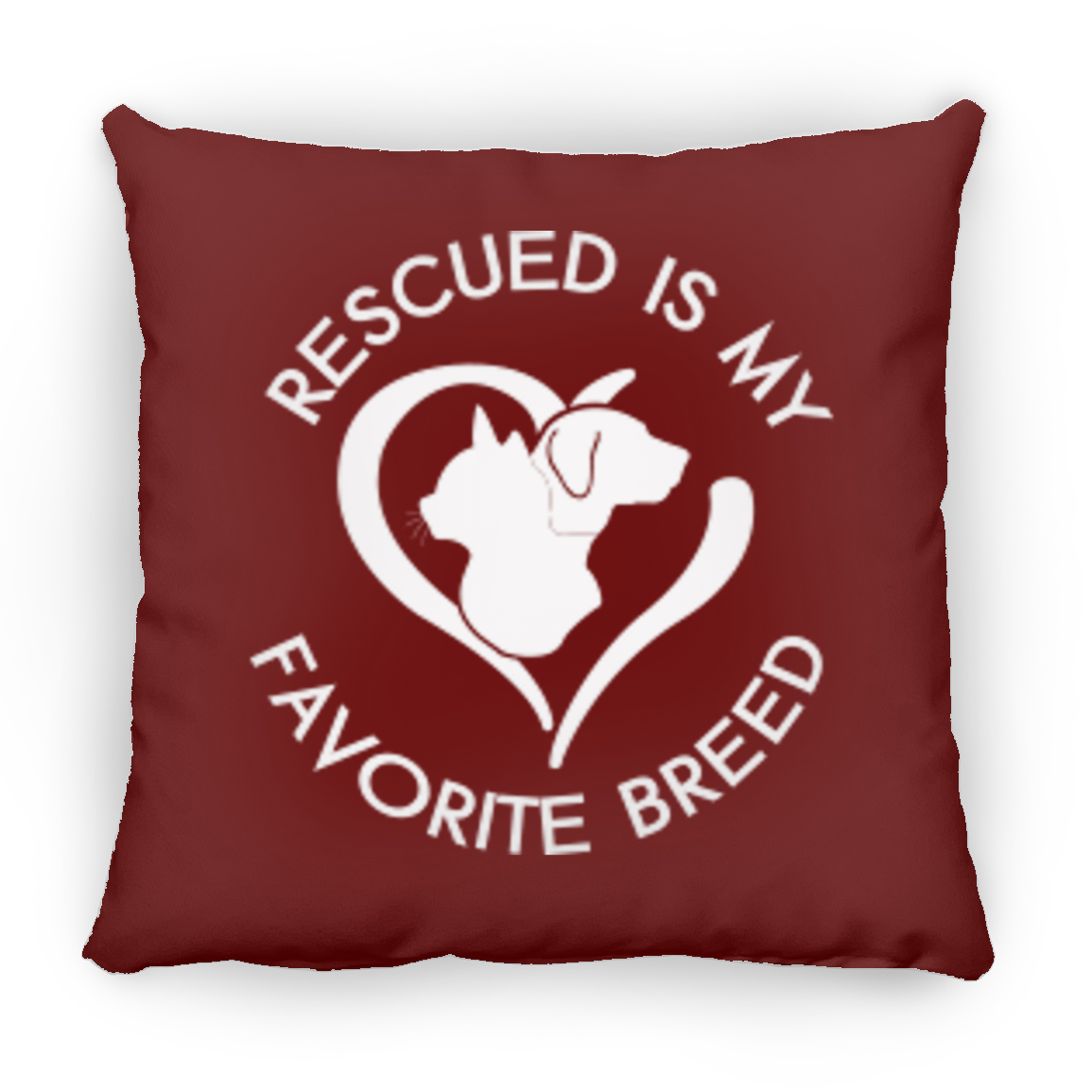 Rescued Breed -  Large Square Pillow