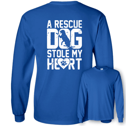 A Rescue Dog Stole My Heart - Long Sleeve T Shirt.