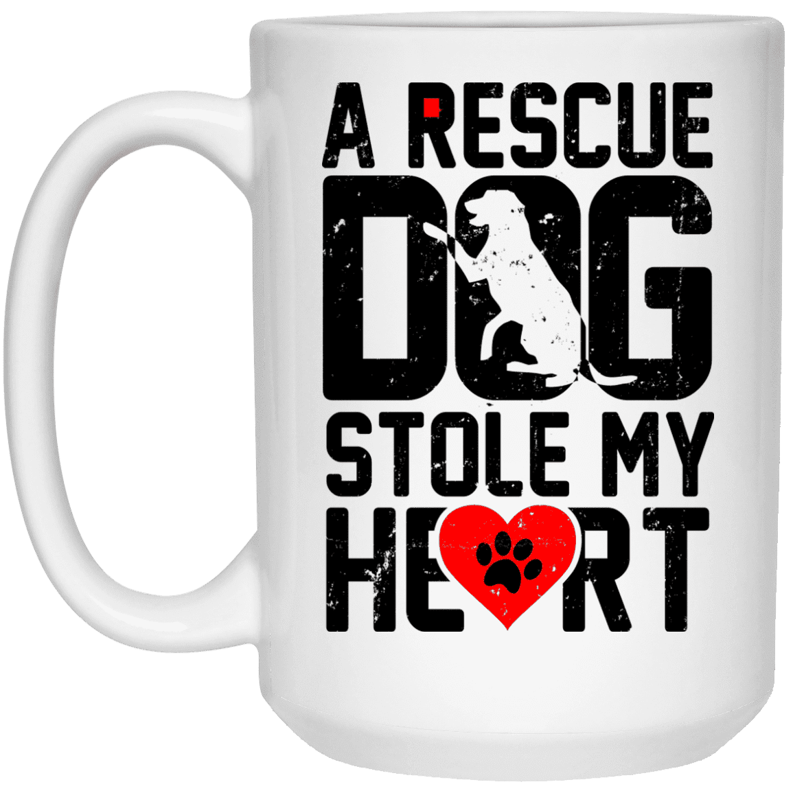 A Rescue Dog Stole My Heart - Mugs.