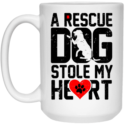 A Rescue Dog Stole My Heart - Mugs.