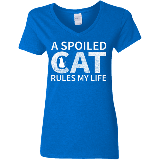 A Spoiled Cat - Ladies V Neck.