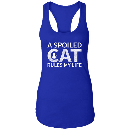 A Spoiled Cat Rules My Life - Ladies Racer Back Tank.