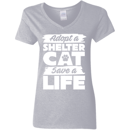 Adopt A Shelter Cat - Ladies V Neck.