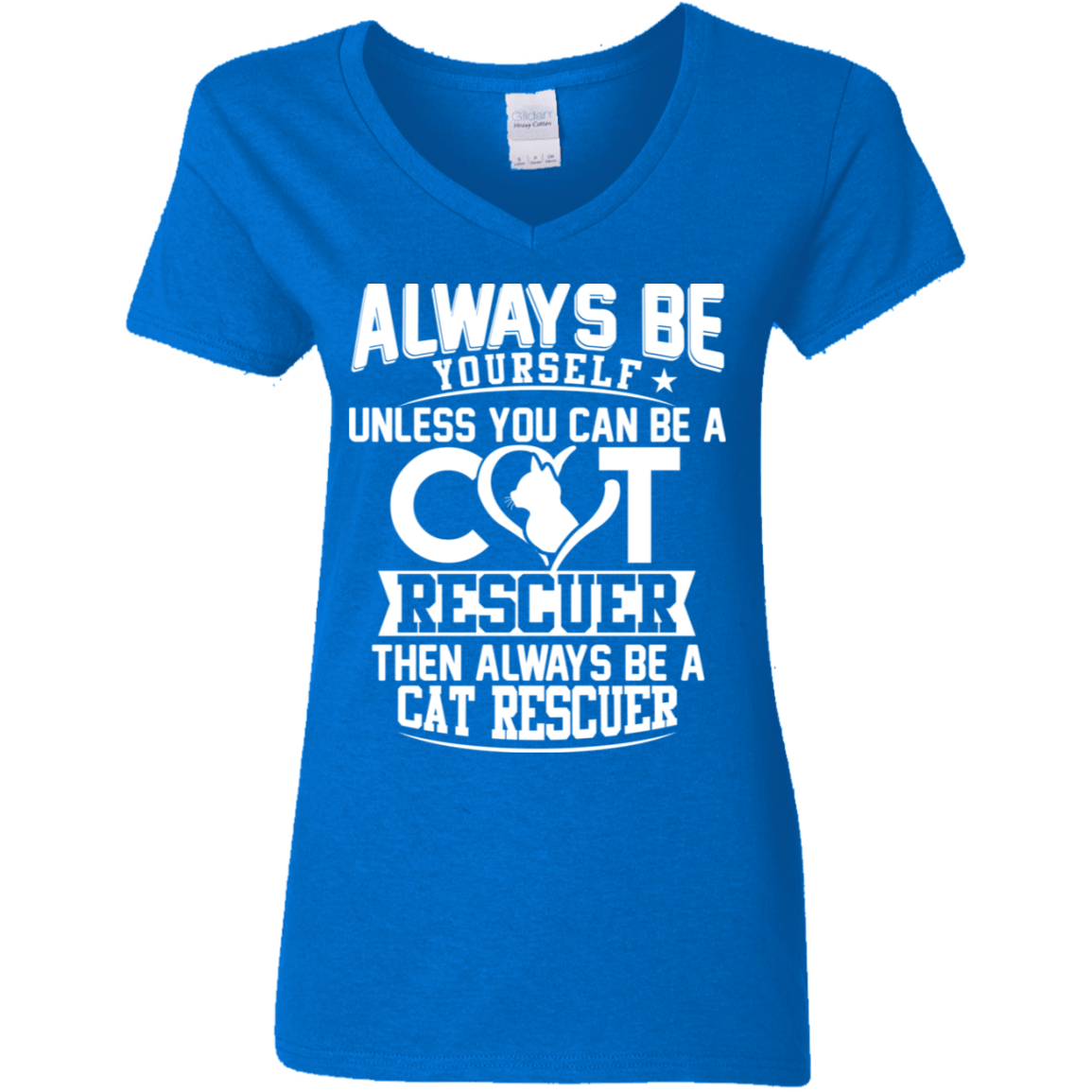 Always Be A Cat Rescuer  - Ladies V Neck.