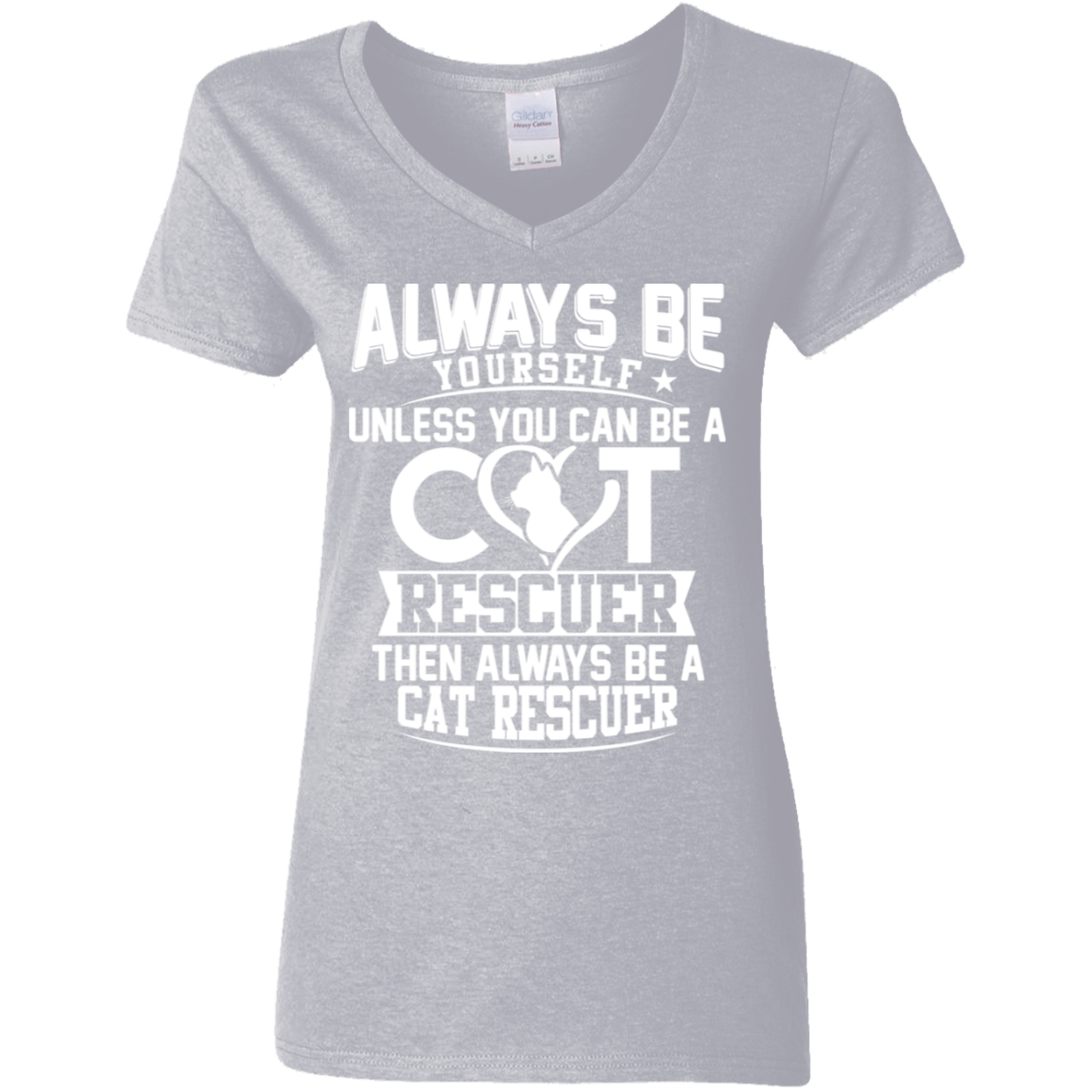 Always Be A Cat Rescuer  - Ladies V Neck.