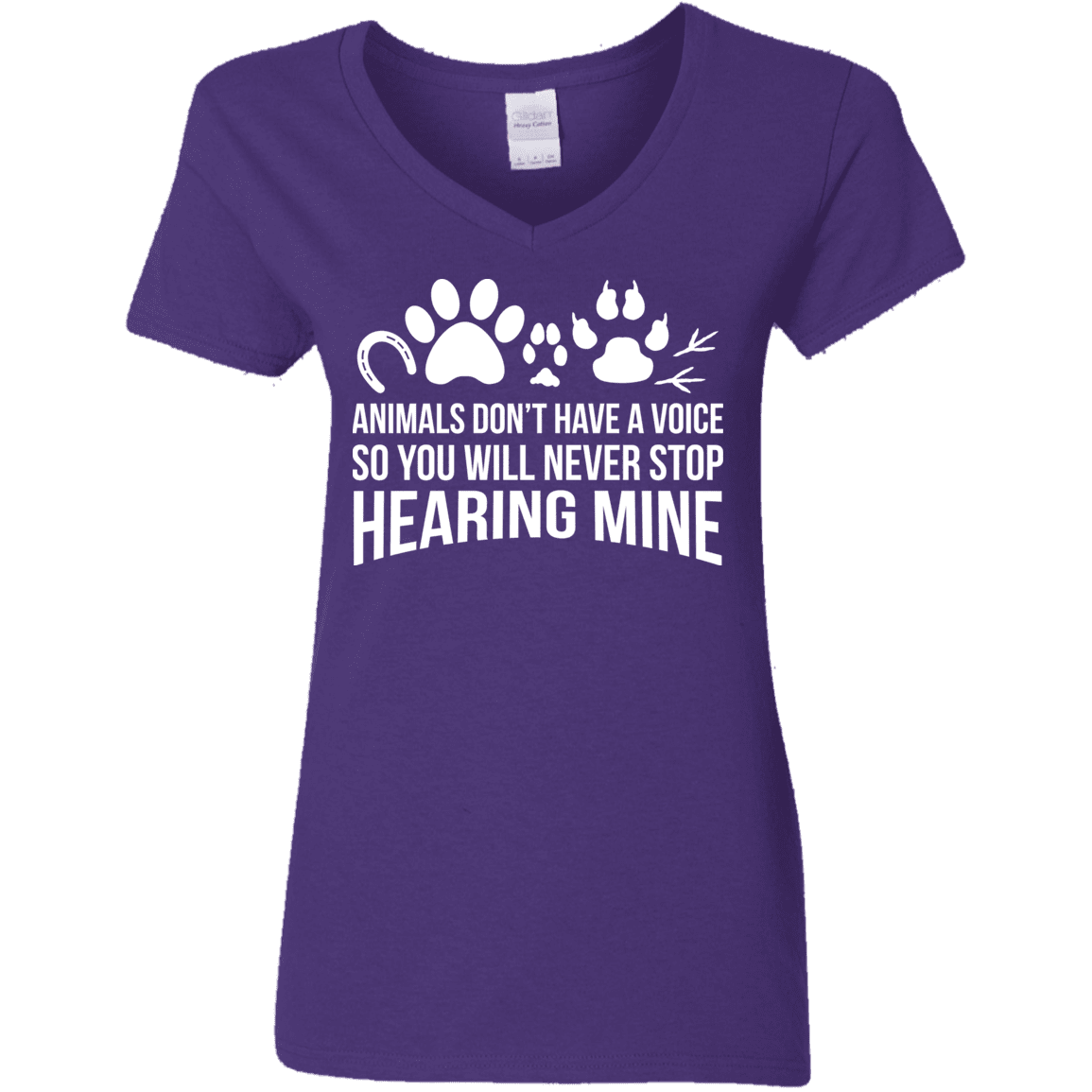 Animals Don't Have A Voice - Ladies V Neck.