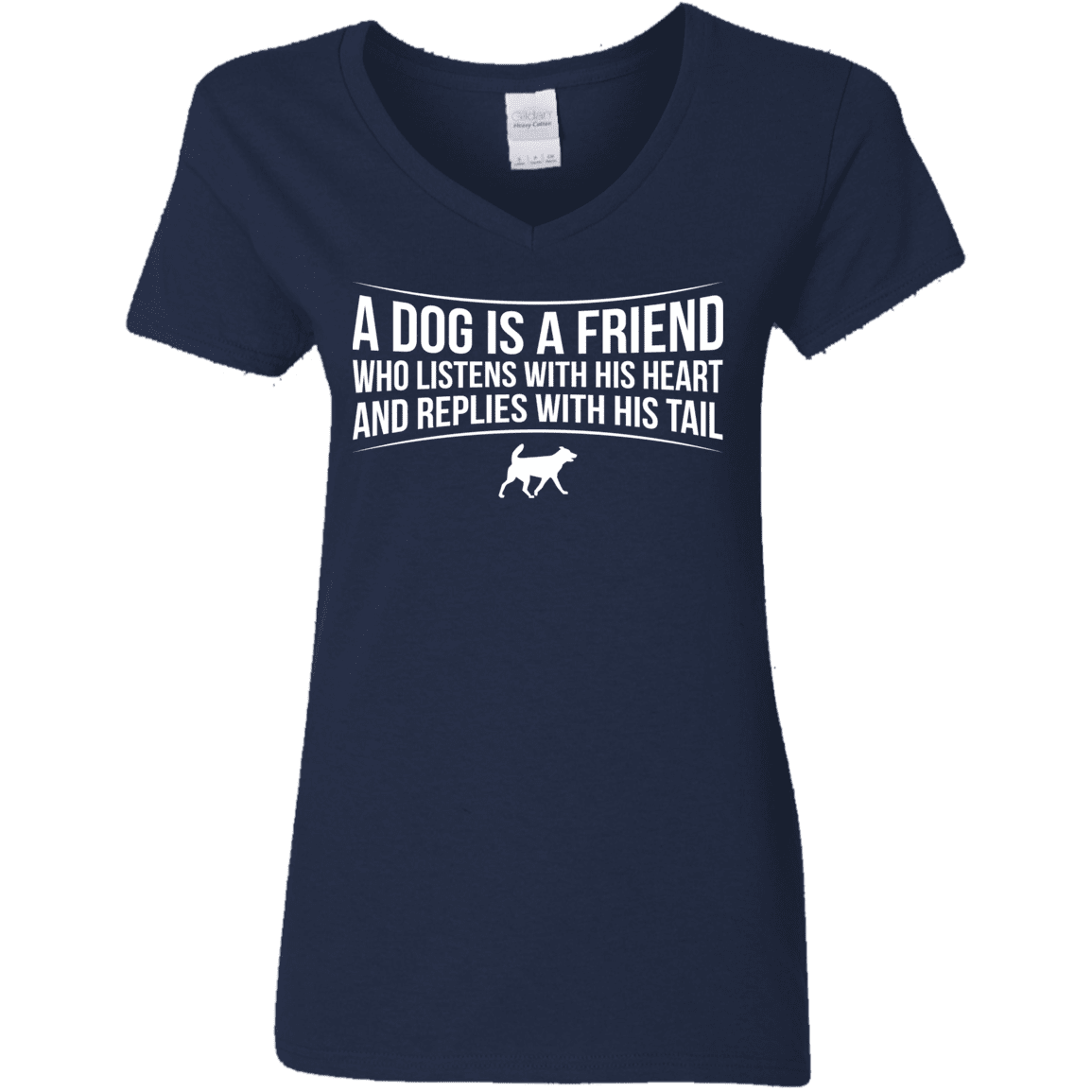 A Dog Is A Friend - Ladies V Neck.