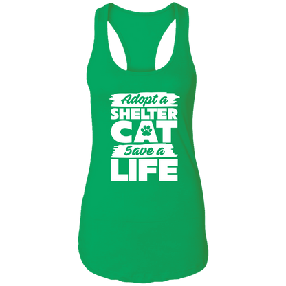 Adopt A Shelter Cat - Ladies Racer Back Tank.