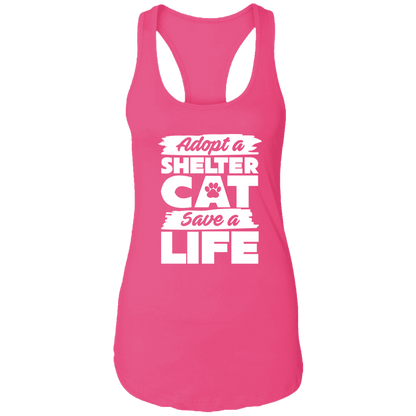 Adopt A Shelter Cat - Ladies Racer Back Tank.