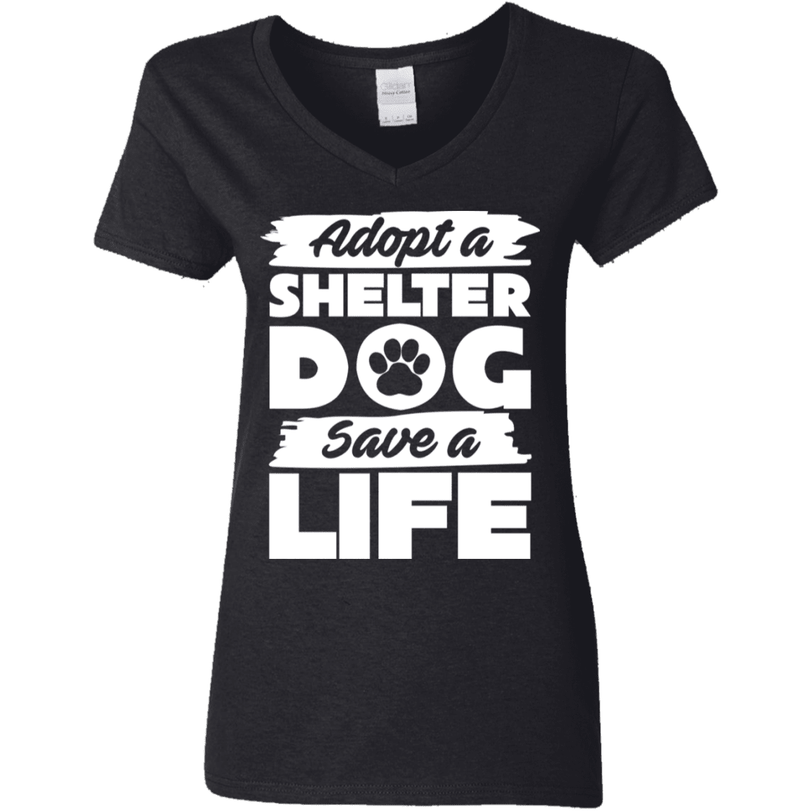Adopt A Shelter Dog  - Ladies V Neck.