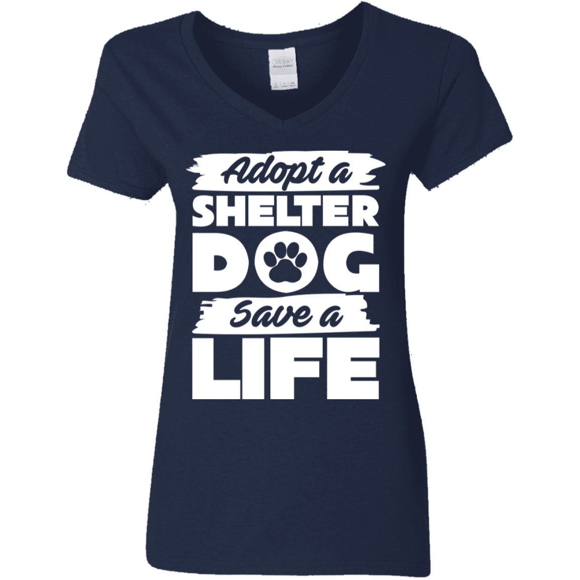 Adopt A Shelter Dog  - Ladies V Neck.