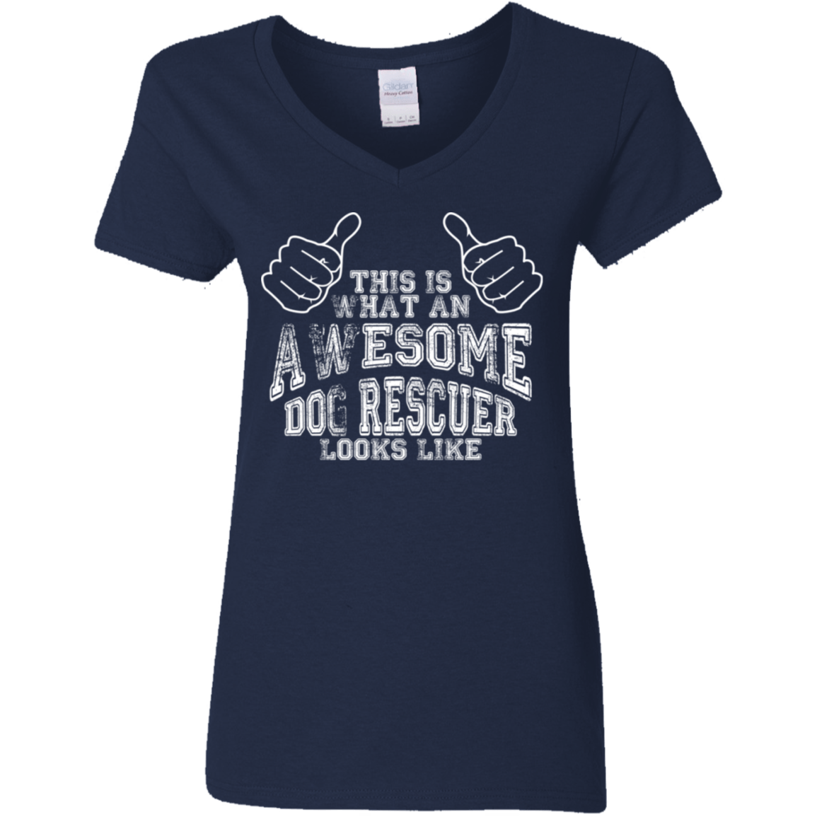 Awesome Dog Rescuer - Ladies V Neck.