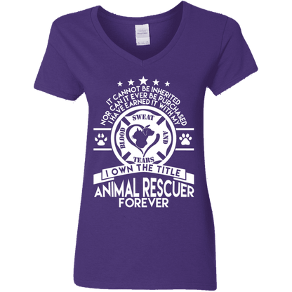 Animal Rescuer Forever - Ladies V Neck.