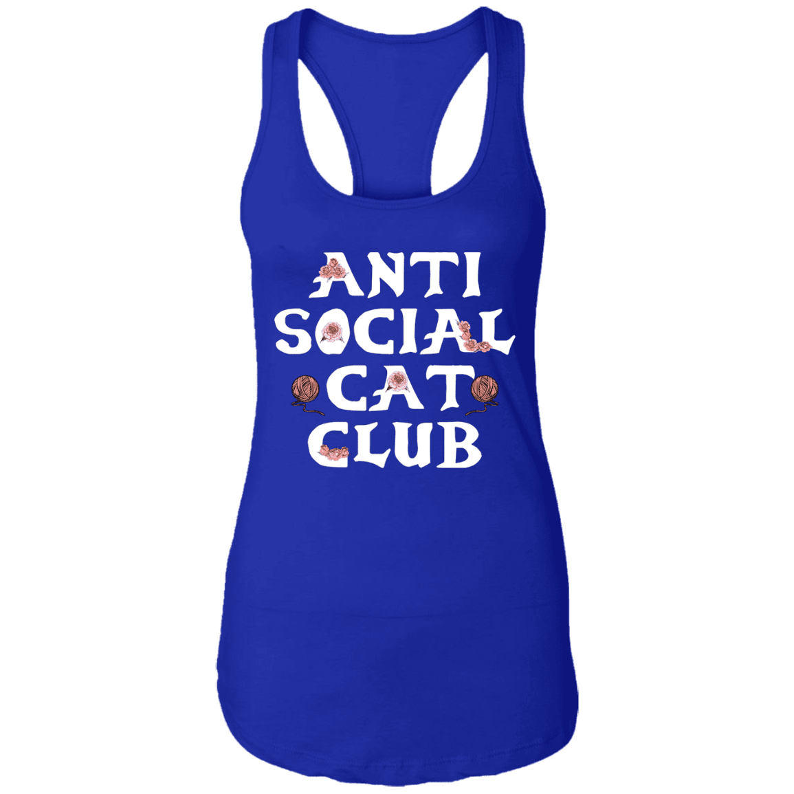 Anti Social Cat Club - Ladies Racer Back Tank.