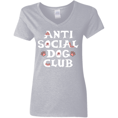 Anti Social Dog Club - Ladies V Neck.
