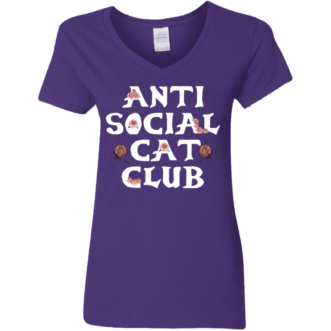 Anti Social Cat Club - Ladies V Neck.