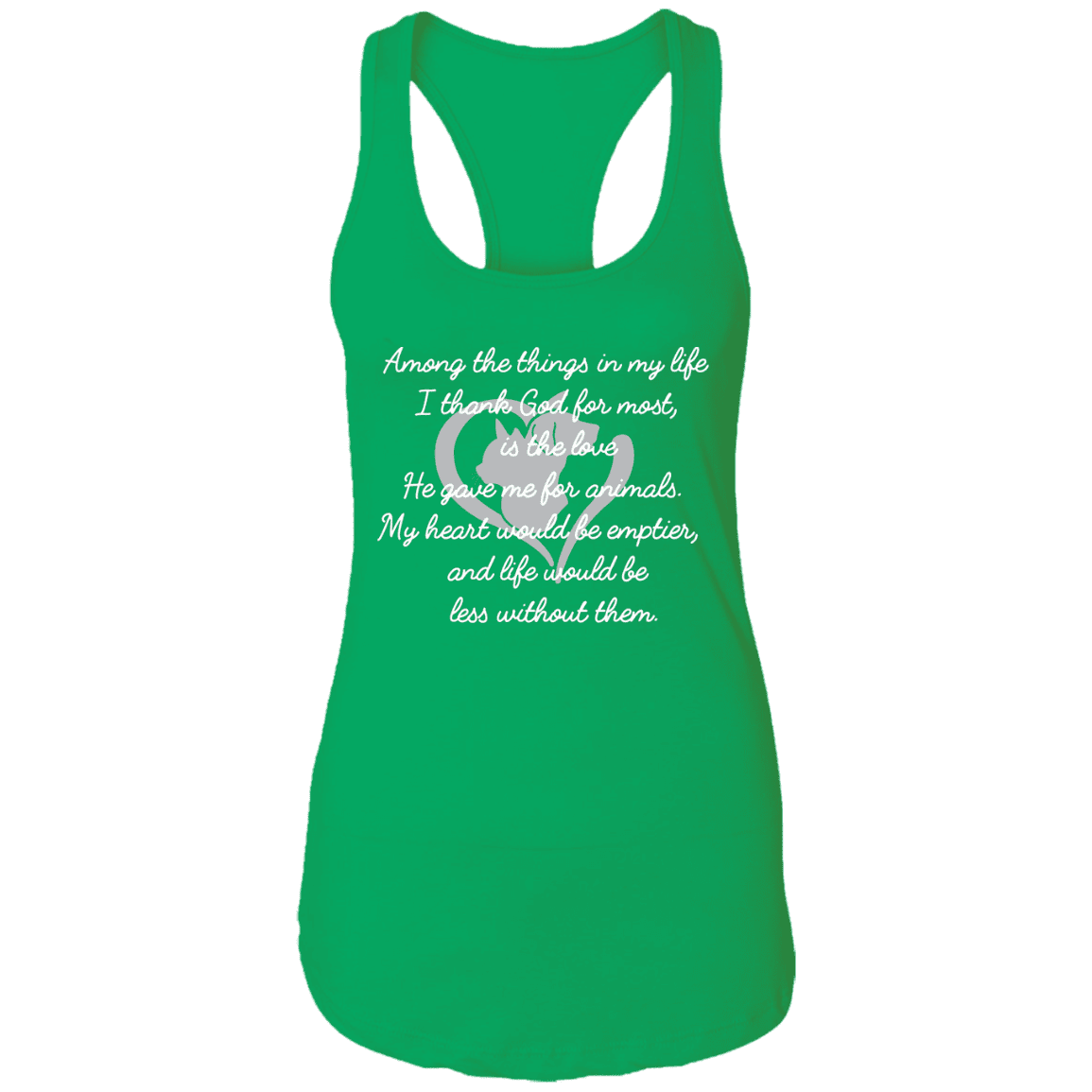 Among The Things In Life God - Ladies Racer Back Tank.
