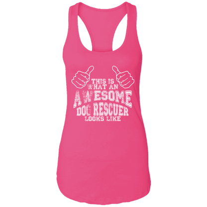 Awesome Dog Rescuer - Ladies Racer Back Tank.