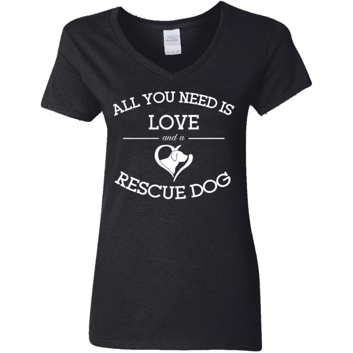 Love And A Rescue Dog - Ladies V Neck.