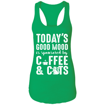 Today's Good Mood Coffee & Cats - Ladies Racer Back Tank.