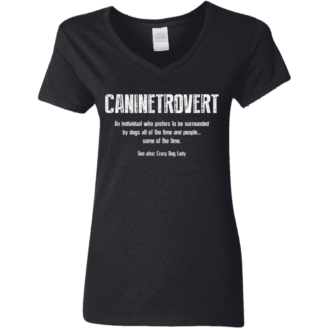 Caninetrovert - Ladies V Neck.