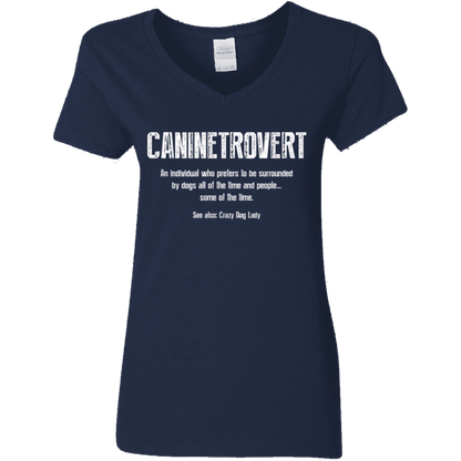 Caninetrovert - Ladies V Neck.