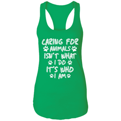 Caring For Animals- Ladies Racer Back Tank.