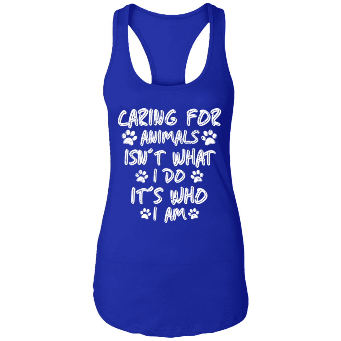Caring For Animals- Ladies Racer Back Tank.