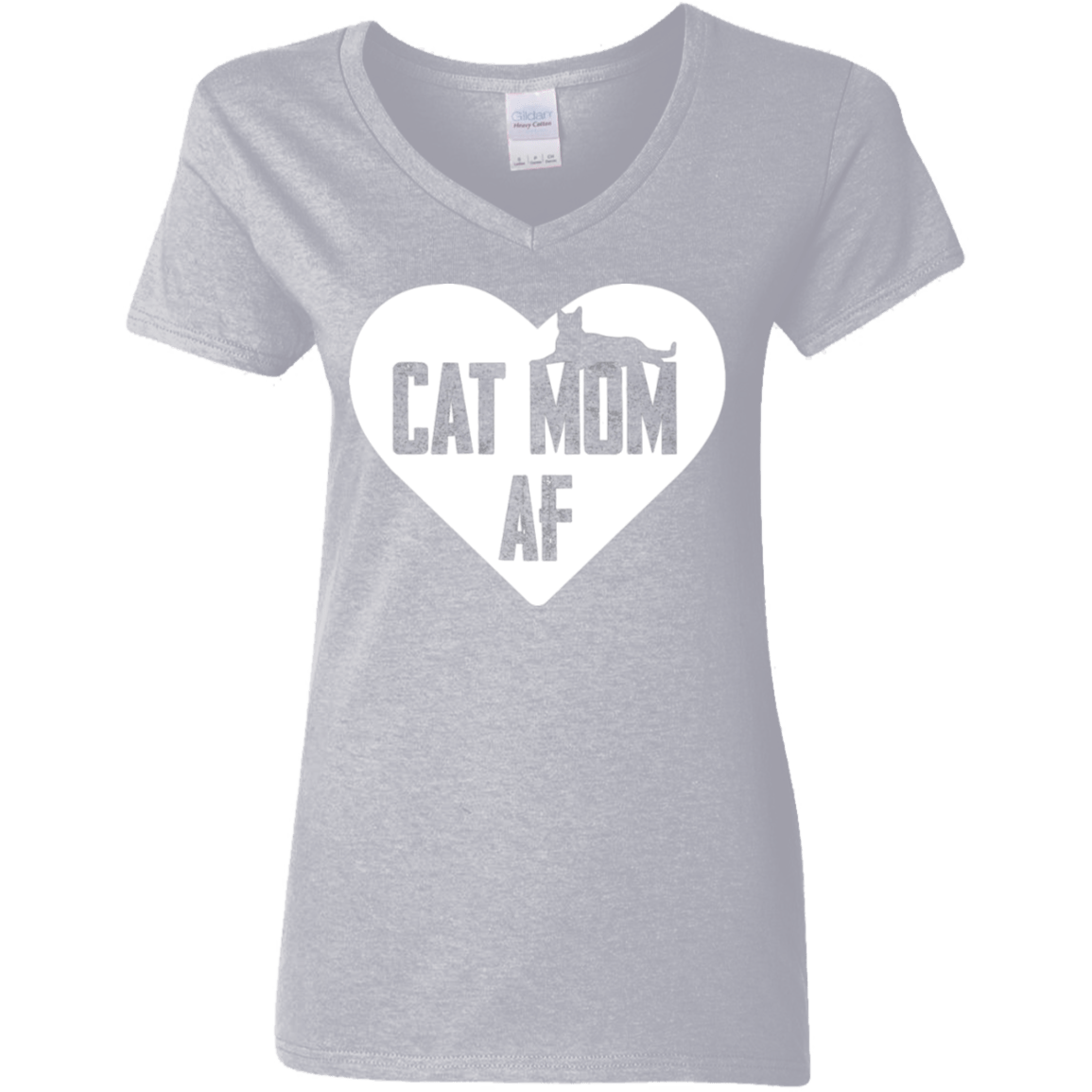 Cat Mom AF - Ladies V Neck.