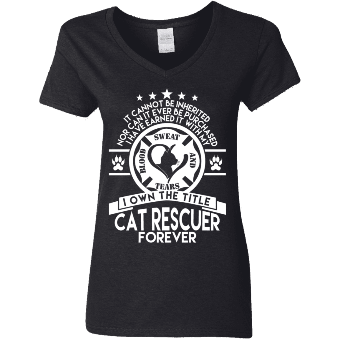 Cat Rescuer Forever - Ladies V Neck.
