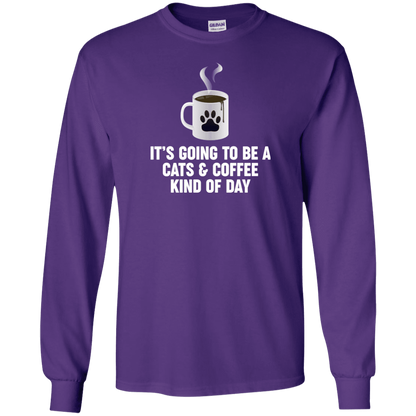 Cats And Coffee - Long Sleeve T Shirt.