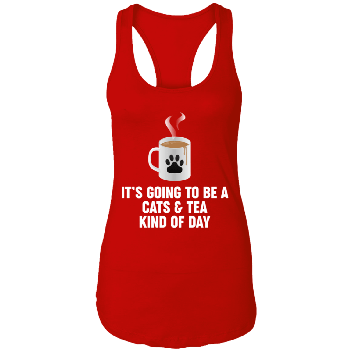 Cats And Tea - Ladies Racer Back Tank.