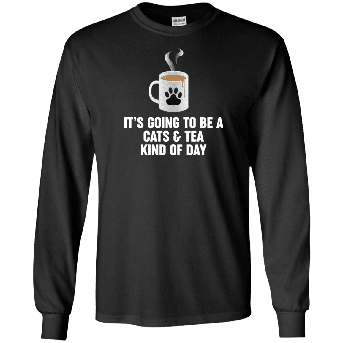 Cats And Tea - Long Sleeve T Shirt.
