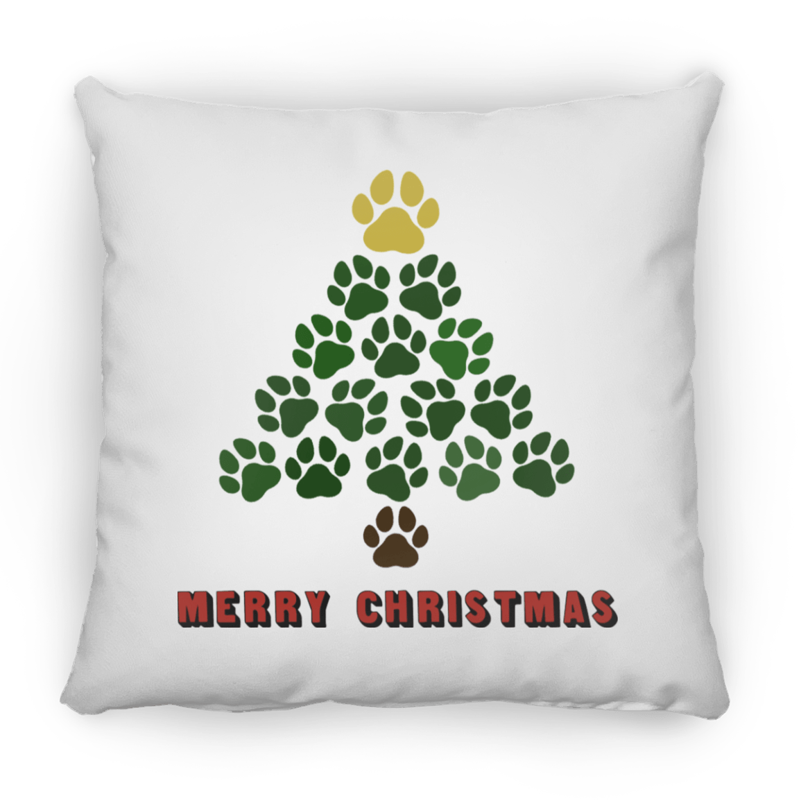 Christmas Tree Paws - Large Square Pillow Rescuers Club