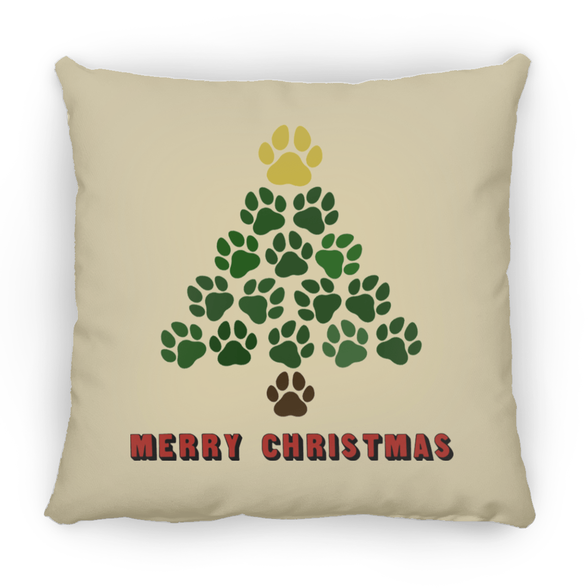 Christmas Tree Paws - Large Square Pillow Rescuers Club