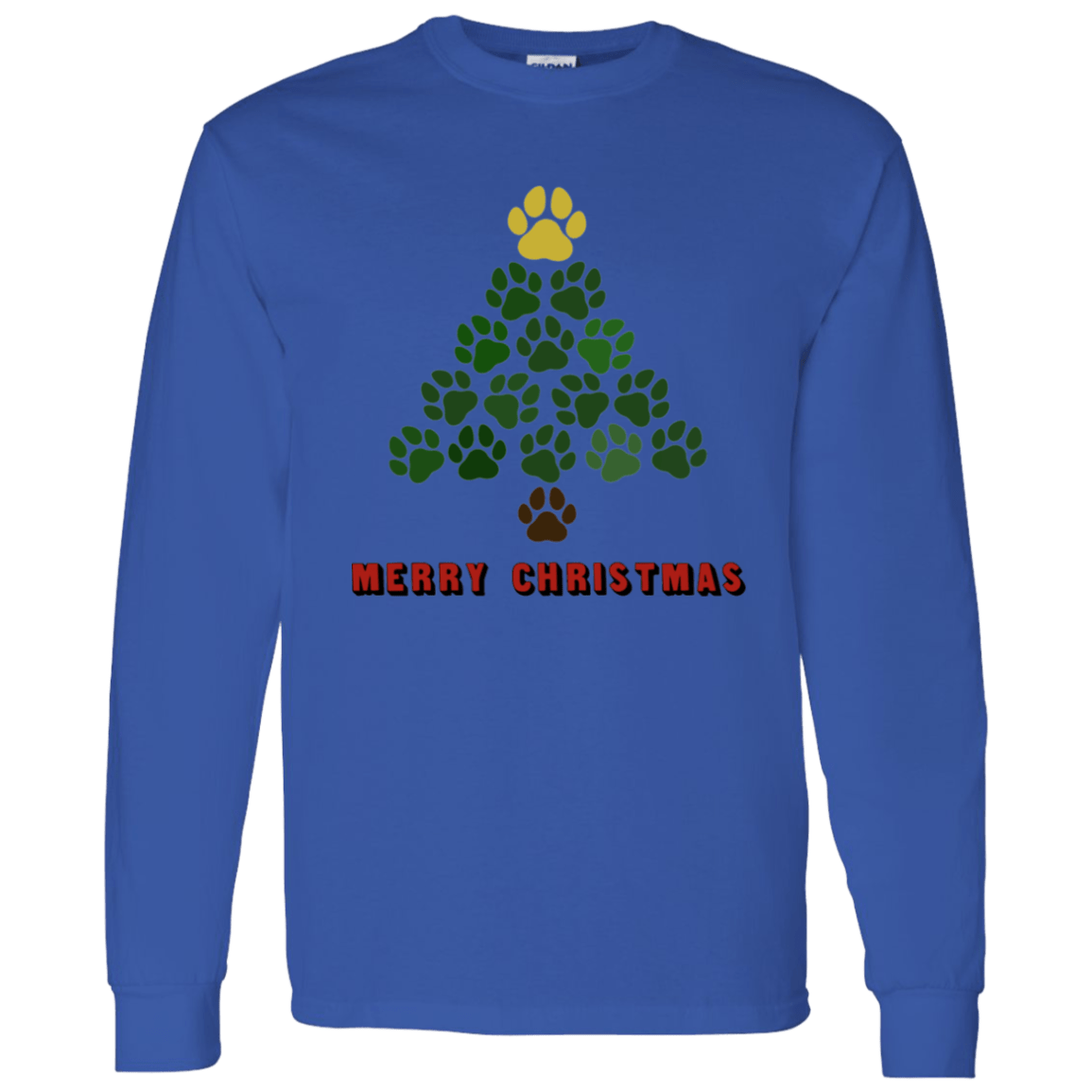 Christmas Tree Paws - Long Sleeve T-Shirt Rescuers Club