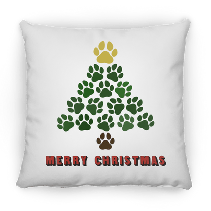 Christmas Tree Paws - Medium Square Pillow Rescuers Club