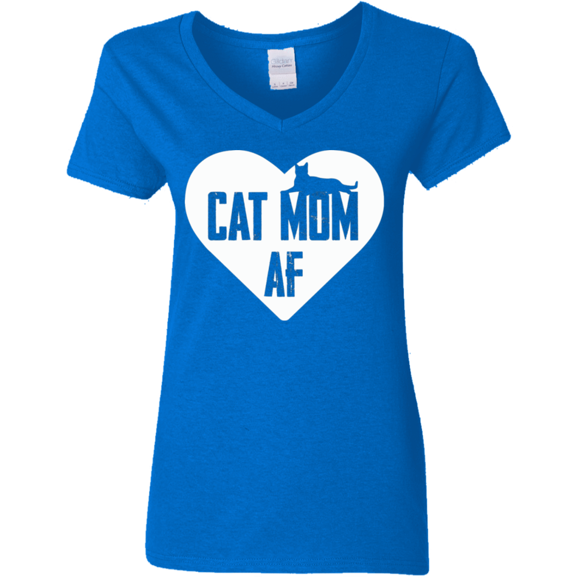 Cat Mom AF - Ladies V Neck.