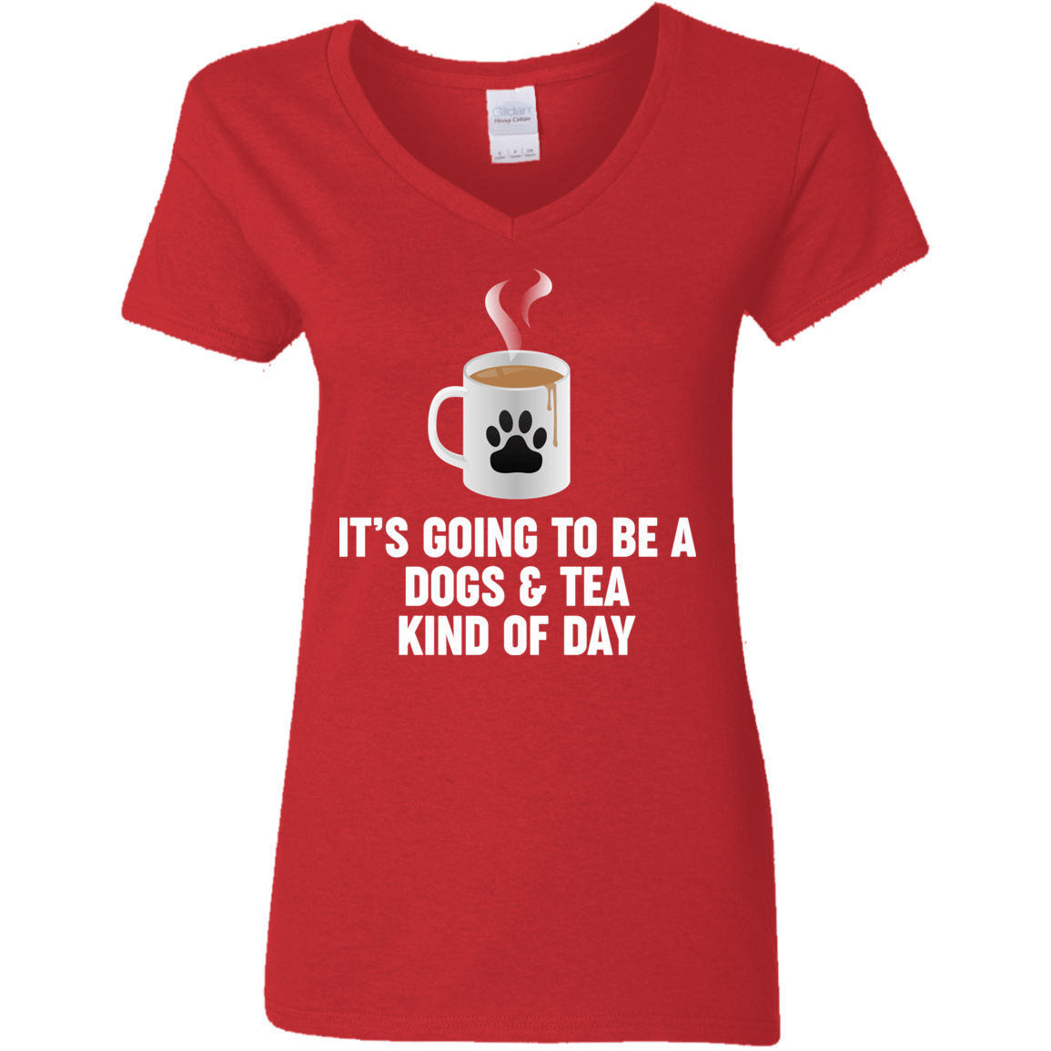 Dogs And Tea - Ladies V Neck.