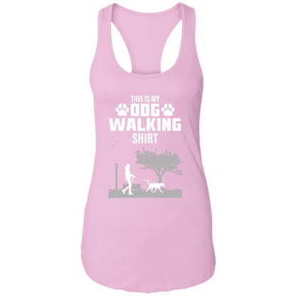 Dog Walking Shirt - Ladies Racer Back Tank.