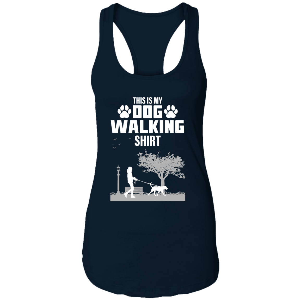 Dog Walking Shirt - Ladies Racer Back Tank.
