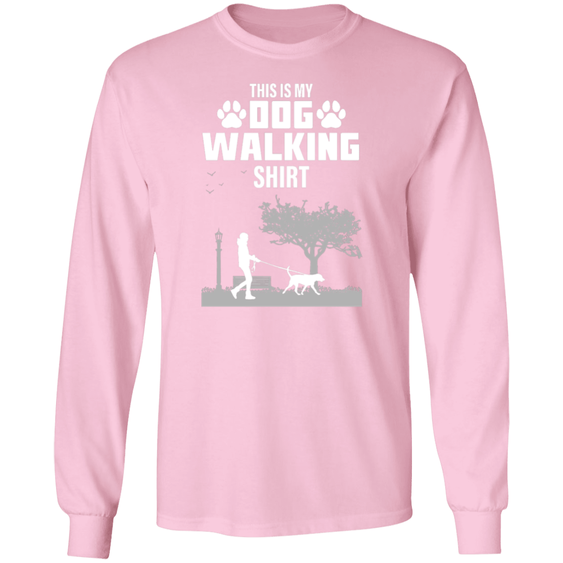 Dog Walking Shirt - Long Sleeve T Shirt.